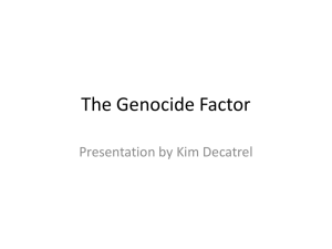 “The Genocide Factor” #1