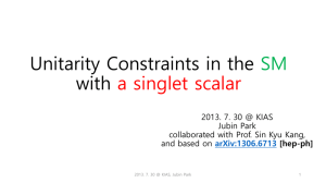 Unitarity Constraints SM1S @ KIAS