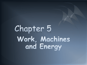 Chapter 5 Work, Machines, and Energy