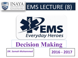Routine Decisions - INAYA Medical College