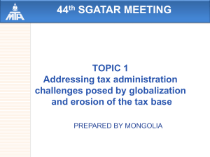 transfer pricing issues in mongolia - General Department of Taxation