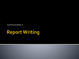 A Report is….