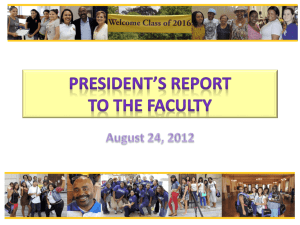 President's Report to the Faculty