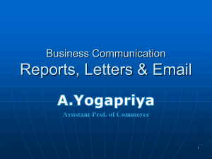 Business Communication Reports, Letters & Email - GVN E
