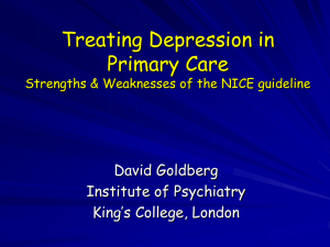 Treating Depression in Primary Care