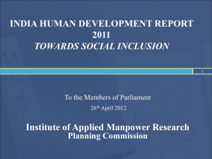 india human development report 2011 towards social inclusion