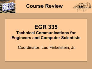 EGR 335 Technical Communications for Engineers and Computer