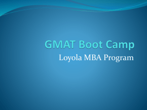 GMAT Boot Camp