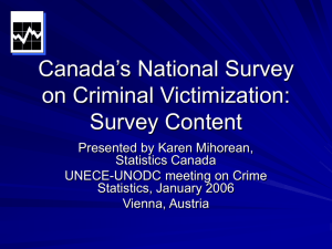 Canada's National Survey on Criminal Victimization: Survey content