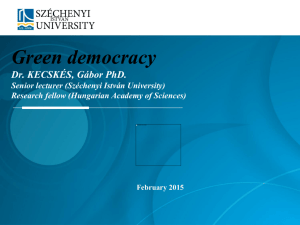 Green democracy (1) - Széchenyi István Egyetem
