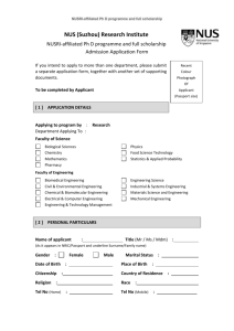 Application Form - National University of Singapore Suzhou