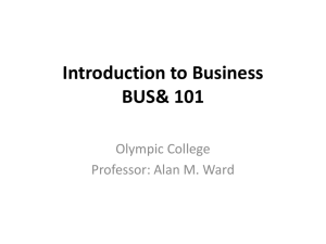Introduction to Business BUS& 101