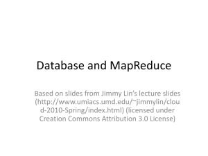 Relational Database Operators & MapReduce
