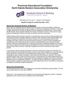 GSB-W Scholarship Application - North Dakota Bankers Association