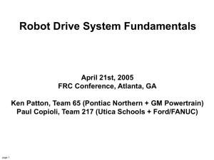 FIRST Drive Systems Workshop