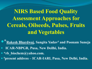 NIRS Based Food Quality Assessment Approaches for Cereals