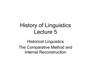 History of Linguistics Lecture 5