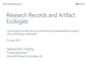 Research Records and Artifact Ecologies