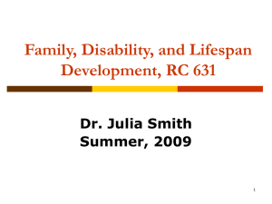 Family, Disability, and Lifespan Development RC 631