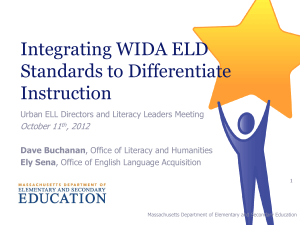 WIDA Focus On: Differentiation - Massachusetts Department of