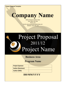 Project Proposal Template Company Name