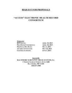 REQUEST FOR PROPOSALS “ACCESS” ELECTRONIC HEALTH