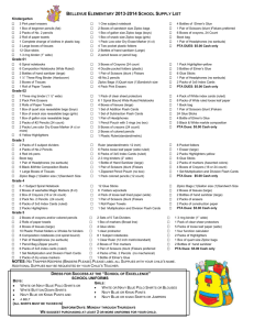 Bellevue Elementary 2013-2014 School Supply List Kindergarten 3