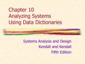 Chapter 10 Analyzing Systems Using Data Dictionaries