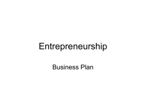 Entrepreneurship Business Plan