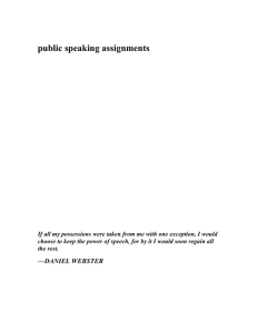 Public Speaking Assignment