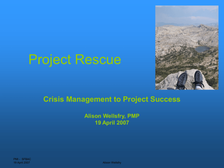 Project Rescue: Crisis Management for Project Success