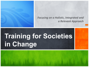 Training for Societies in Change: Focusing on a Holistic, Integrated