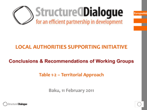 Presentation of conclusions: "LA in the territorial approach"