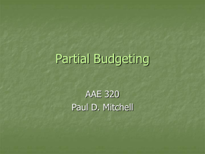 Partial Budget