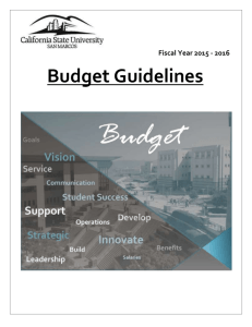 Budget Guidelines