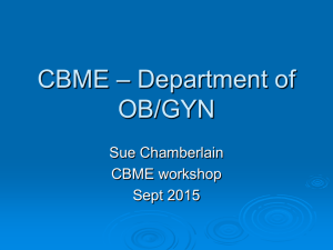 CBME - Department of Obstetrics and Gynaecology