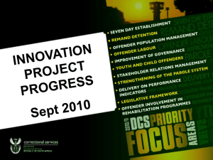 Innovation Project Progress September 2010