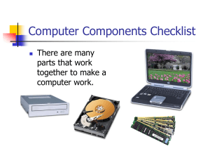 Computer Component Checklist