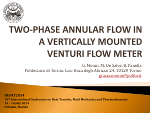 two-phase annular flow in a vertically mounted venturi flow meter