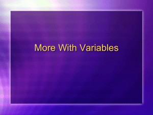 Variables and Arithmetic