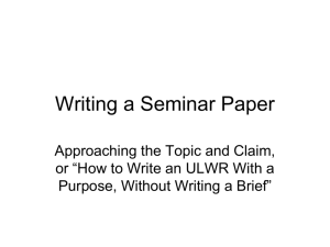 Writing a Seminar Paper (PowerPoint)
