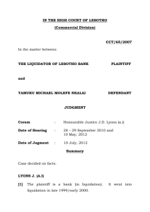Lesotho bank vs Nkalai