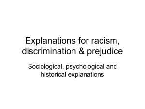 Explanations for racism, discrimination & prejudice