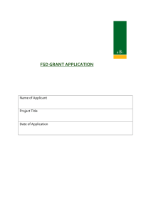 FSD Grant Application