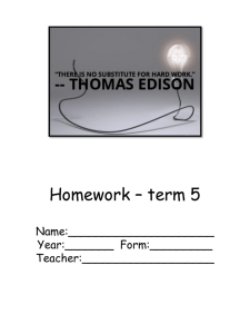 Literacy Homework Booklet Spring Y8