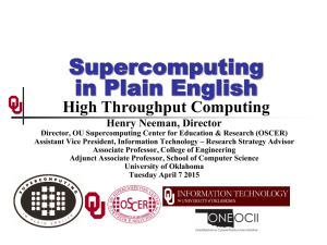 sipe_htc_20150407 - OU Supercomputing Center for Education