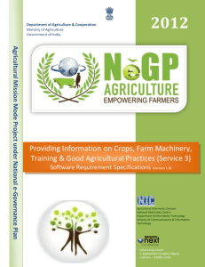 (GAPs), Farm Machinery and Training - SRS