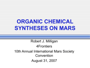 ORGANIC CHEMICAL SYNTHESES ON MARS