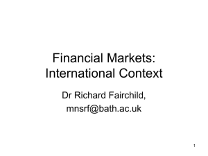 Financial Markets: International Context
