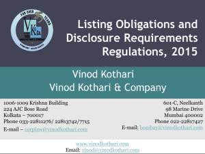 Listing Obligations and Disclosure Requirements Regulations